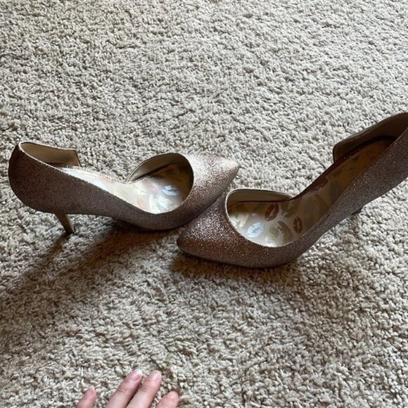 Juicy Couture size 10 silver/gold glitter heels - Picture 4 of 10